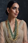 Buy_Paisley Pop_Gold Plated Kundan Layered Long Necklace _at_Aza_Fashions