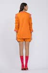 Shop_The Dramebaaz Co_Orange Cotton Spread Collar Shirt And Solid Shorts Set _at_Aza_Fashions