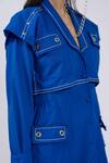 Buy The Dramebaaz CO Blue Cotton Shawl Neck Trench Dress Online at Aza Fashions Buy_The Dramebaaz CO_Blue Cotton Shawl Neck Trench Dress _Online_at_Aza_Fashions