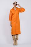 Buy The Dramebaaz CO Orange Cotton Beads, Applique Collared Tangerine Shirt Dress at Aza Fashions Buy_The Dramebaaz CO_Orange Cotton Beads, Applique Collared Tangerine Shirt Dress _at_Aza_Fashions