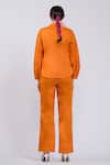 Shop The Dramebaaz CO Orange Cotton Embroidery Collared Tangerine Vintage Garden Shirt And Pant Set at Aza Fashions Shop_The Dramebaaz CO_Orange Cotton Embroidery Collared Tangerine Vintage Garden Shirt And Pant Set _at_Aza_Fashions