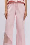 The Dramebaaz CO_Pink Cotton Beads Halter Neck Upon Her Blush Top And Pant Set _Online_at_Aza_Fashions
