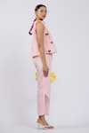 Buy_The Dramebaaz CO_Pink Cotton Beads Halter Neck Upon Her Blush Top And Pant Set _Online_at_Aza_Fashions
