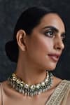 Buy_Paisley Pop_Gold Plated Kundan Stone Drop Choker _at_Aza_Fashions
