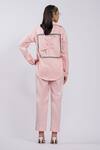Shop_The Dramebaaz CO_Pink Cotton Embroidery Collared Floral Applique Shirt And Pant Set _at_Aza_Fashions