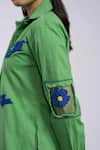 Buy_The Dramebaaz CO_Green Cotton Beads Collared Embellished Shirt _Online_at_Aza_Fashions