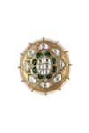 Shop_Riana Jewellery_Gold Plated Pearls Circular Stone Ring _at_Aza_Fashions