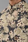 Shop Siddhesh Chauhan Black Silk Embroidery Floral Print Nehru Jacket Online at Aza Fashions Shop_Siddhesh Chauhan_Black Silk Embroidery Floral Print Nehru Jacket_Online_at_Aza_Fashions