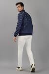 Siddhesh Chauhan_Blue Denim Embroidered Capital Initials Mathematically-modern Bomber Jacket_Online_at_Aza_Fashions