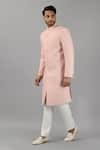 Siddhesh Chauhan_Pink Silk Embroidered Thread And Sequin Work & Sherwani Set  _Online_at_Aza_Fashions