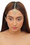 Buy_Riana Jewellery_Gold Plated Bead Drop Maangtikka _at_Aza_Fashions
