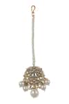 Shop_Riana Jewellery_Gold Plated Bead Drop Maangtikka _at_Aza_Fashions