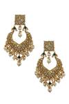 Shop_Riana Jewellery_Gold Plated Pearls, Beads Drop Danglers _at_Aza_Fashions