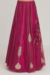 Buy_Sozenkari_Pink Pure Organza Embroidered Zardozi Filigree Pattern Lehenga Set _Online_at_Aza_Fashions