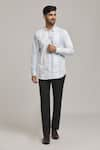 Buy_Arihant Rai Sinha_White Cotton Geometric Pattern Shirt _Online_at_Aza_Fashions