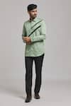 Buy_Arihant Rai Sinha_Green Cotton Diagonal Stripe Pattern Shirt _Online_at_Aza_Fashions