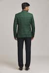 Shop_Aryavir Malhotra_Green Tweed Checkered Pattern Blazer _at_Aza_Fashions