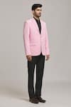 Aryavir Malhotra_Pink Suede Full Sleeve Solid Blazer _Online_at_Aza_Fashions