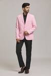 Buy_Aryavir Malhotra_Pink Suede Full Sleeve Solid Blazer _Online_at_Aza_Fashions