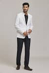 Buy_Aryavir Malhotra_White Linen Solid Blazer _Online_at_Aza_Fashions