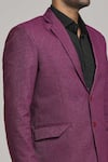 Shop_Aryavir Malhotra_Maroon Suede Solid Blazer _Online_at_Aza_Fashions