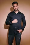 Echke_Black Cotton Blend Solid Full Sleeve Shirt_Online_at_Aza_Fashions