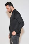 Echke_Black Cotton Blend Solid Full Sleeve Shirt _Online_at_Aza_Fashions