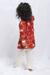 Shop_P & S Co_Red Silk Cow Pattern Kurta With Pyjama _at_Aza_Fashions