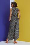 Shop Nautanky Grey Crepe V-neck Over It Printed Waistcoat And Pant Set at Aza Fashions Shop_Nautanky_Grey Crepe V-neck Over It Printed Waistcoat And Pant Set _at_Aza_Fashions