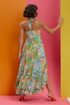 Shop_Nautanky_Yellow Natural Crepe Printed Coral Such A Gem Halter Tie-up Maxi Dress  _at_Aza_Fashions