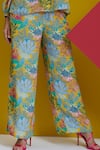 Shop_Nautanky_Yellow Natural Crepe Printed Coral Round Suns Out Shirt And Pant Set _Online_at_Aza_Fashions