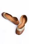 Shop_Naintara Bajaj_Brown Embroidered Stritch Juttis_Online_at_Aza_Fashions