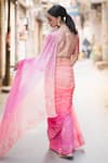 Shop_Priyal Bhardwaj_Pink Chiffon Embroidered Floral Cutdana Saree With Unstitched Blouse Piece _at_Aza_Fashions