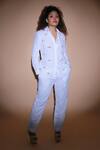 Shop Echke White Polyester Cut Work, Sequins, Crystals Hand Embroidered Shirt With Pant Online at Aza Fashions Shop_Echke_White Polyester Cut Work, Sequins, Crystals Hand Embroidered Shirt With Pant _Online_at_Aza_Fashions