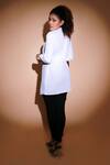Shop_Echke_White Mandarin Collar Placement Embellished Top _at_Aza_Fashions