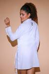 Shop_Echke_White Cotton Embroidery Collared Full Sleeve Placement Embellished Shirt _at_Aza_Fashions