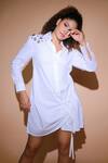 Buy_Echke_White Cotton Embroidery Collared Full Sleeve Placement Embellished Shirt _Online_at_Aza_Fashions