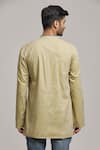 Shop_Arihant Rai Sinha_Beige Cotton Placement Embroidery Kurta _at_Aza_Fashions