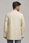 Shop_Arihant Rai Sinha_Beige Cotton Placement Embroidery Placket Short Kurta _at_Aza_Fashions