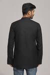Shop_Arihant Rai Sinha_Black Cotton, Silk Embroidery Geometric Placket Print Kurta _at_Aza_Fashions
