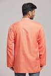 Shop_Arihant Rai Sinha_Peach Poly Cotton Plain Short Kurta _at_Aza_Fashions