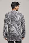 Shop_Arihant Rai Sinha_Grey Cotton Print Trellis Short Kurta _at_Aza_Fashions