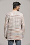 Shop_Arihant Rai Sinha_Orange Cotton Striped Pattern Handloom Short Kurta _at_Aza_Fashions