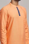 Shop_Arihant Rai Sinha_Peach Poly Cotton Textured Short Kurta _Online_at_Aza_Fashions