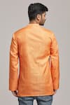 Shop_Arihant Rai Sinha_Orange Poly Cotton Embroidered Thread Short Kurta _at_Aza_Fashions