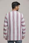 Shop_Arihant Rai Sinha_White Cotton Striped Handloom Short Kurta _at_Aza_Fashions