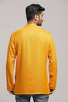 Shop_Arihant Rai Sinha_Gold Poly Cotton Banarasi Woven Short Kurta _at_Aza_Fashions