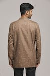 Shop_Arihant Rai Sinha_Brown Poly Cotton Printed Abstract Short Kurta _at_Aza_Fashions