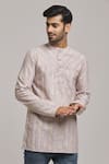 Buy_Arihant Rai Sinha_Purple Poly Cotton Textured Pattern Kurta _Online_at_Aza_Fashions