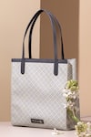 Buy_The Leather Garden_Blue Geometric Laguna Pattern Tote Bag _at_Aza_Fashions